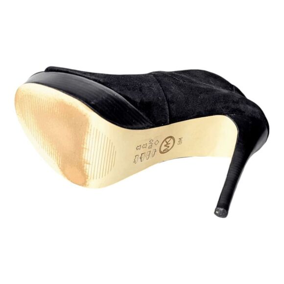 MICHAEL KORS Ebony Black Suede Bucked Peep Toe Platform Bootie Size 8M - Picture 7 of 8